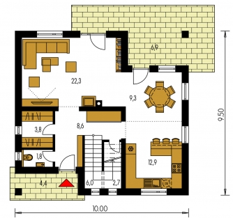 Floor plan of ground floor - KLASSIK 163
